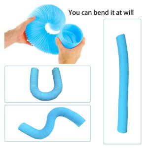 MUYG Plastic Hamster Tunnels,Small Animal Tubes,Foldable Exercising Training Ferrets Fun Tunnel Hamsters Hideout Tube 15 Pcs Pet Chew Toys for Guinea Pigs Chinchillas Rats Gerbils (Blue)