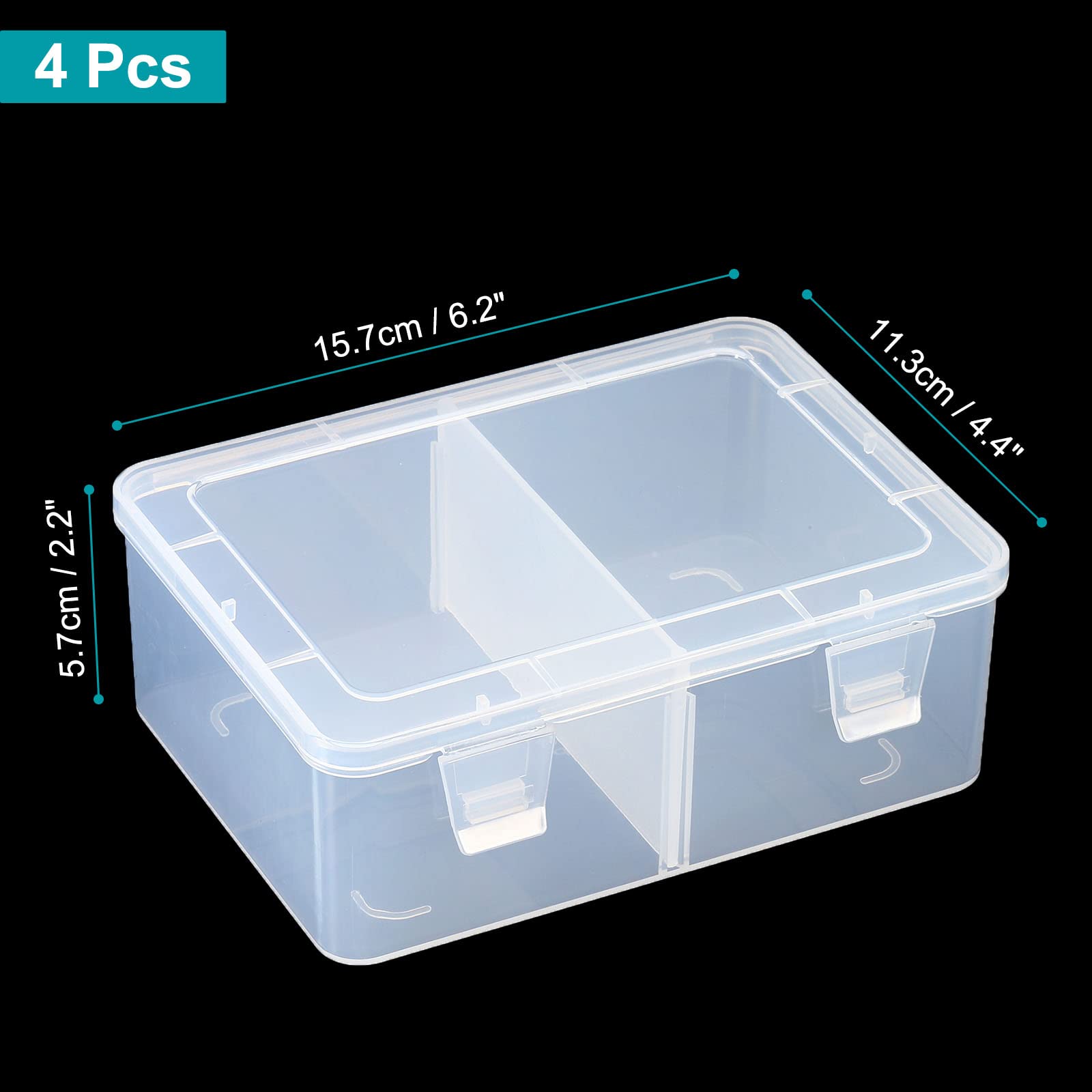 PATIKIL 1200+ Baseball Card Storage Box, 4 Pack Clear Sports Cards Holder Organizer, Plastic Display Case Container for Baseball Basketball Football