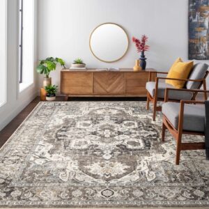 YOUFORTONG Area Rugs 8x10 Washable Non-Slip Rug Stain Resistant Rugs for Living Room Dining Room Bedroom Low-Pile and Ultra Soft Area Rug (Beige, 8x10)