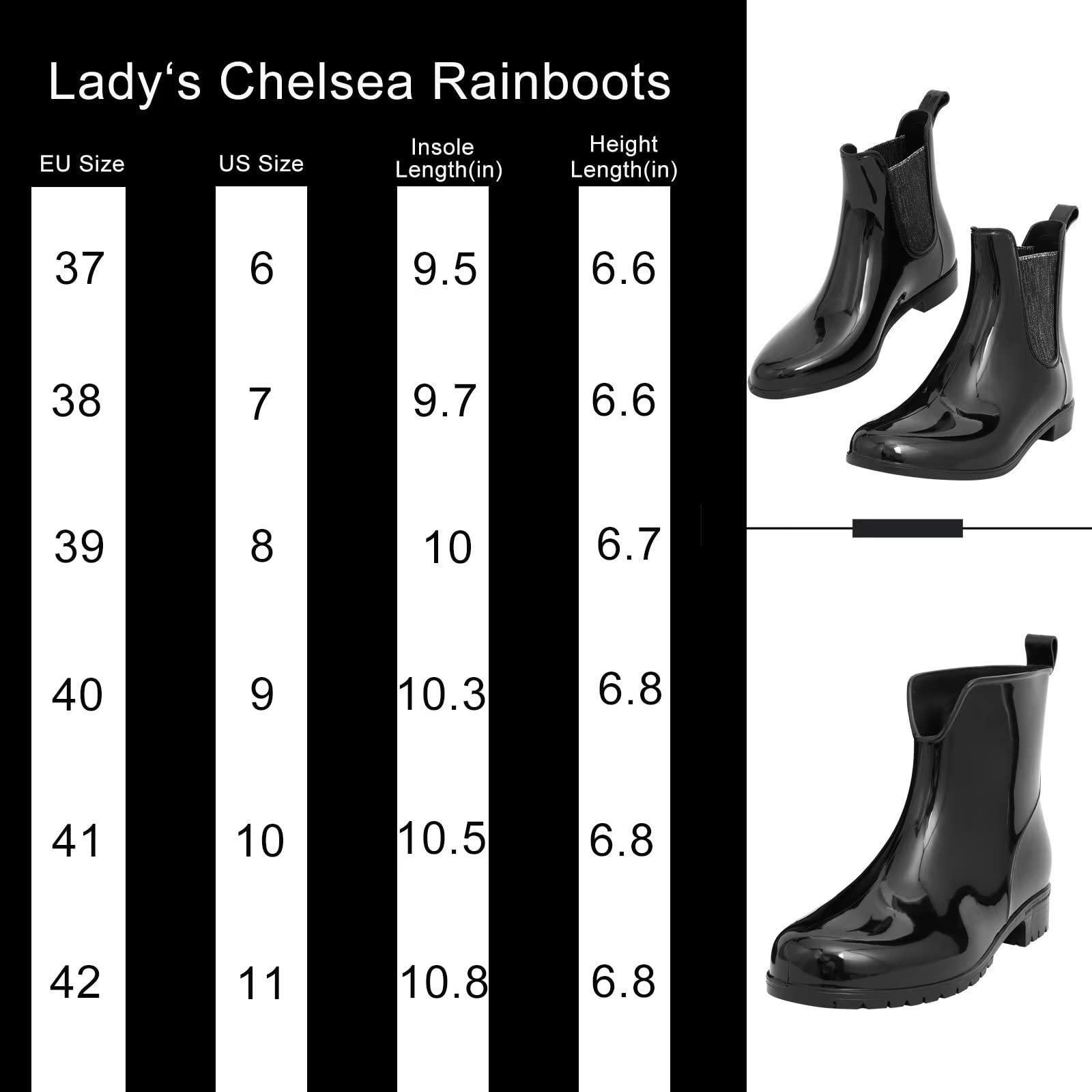 DaeRainy Women's Short Ankle Rain Boots Waterproof Lightweight Chelsea Rain Boots Women Garden Rain Boots