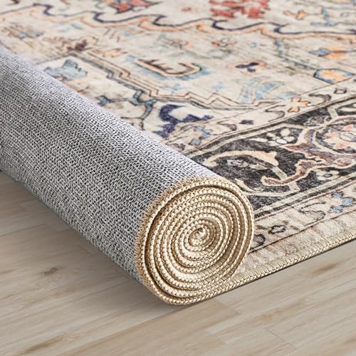 homewill 8x10 Area Rugs for Living Room Bedroom Nursery, Large Carpet Ultra Thin Soft Washable Oriental Vintage Floral Distressed Rug Big Indoor Carpets for Room Dorm Home Decor Aesthetic - Multi