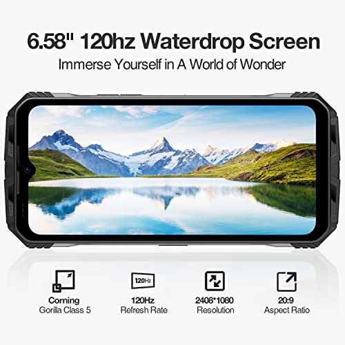 DOOGEE S100 Pro 5G Rugged Smartphone, 20GB+256GB, 66W/10800mAh Battery, 120Hz 6.58" Camera, IP68 Waterproof, Dual Speakers, Night Vision, NFC, OTG