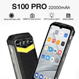 DOOGEE S100 Pro 5G Rugged Smartphone, 20GB+256GB, 66W/10800mAh Battery, 120Hz 6.58" Camera, IP68 Waterproof, Dual Speakers, Night Vision, NFC, OTG