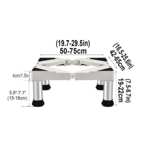 Washer stand Heavy Duty Adjustable washing machine pedestal legs Height 5.9in washing machine stand long Adjustable 19.6in~29.5in, Width Adjustable16.5in-25.5in for dryer stand pedestal