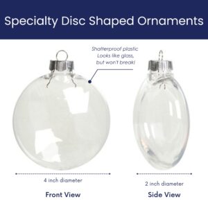 30th Birthday Lighted Christmas Ornament, Cheers to 30 Years Gift for Him & Her, Turning Thirty Years, Transparent Disc-Shaped Bauble with LED Fairy Lights, Battery Operated