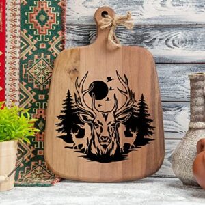 11 Pcs Deer Stencils Forest Mountain Tree Deer Head Stencils for Wood Burning Stencil Template Stencils for Painting on Wood Crafts Home Decors (Deer)