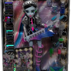 Monster High Doll, Amped Up Frankie Stein Rockstar with Instrument & Performance-Themed Accessories Like Headphones