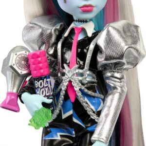 Monster High Doll, Amped Up Frankie Stein Rockstar with Instrument & Performance-Themed Accessories Like Headphones