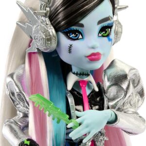 Monster High Doll, Amped Up Frankie Stein Rockstar with Instrument & Performance-Themed Accessories Like Headphones