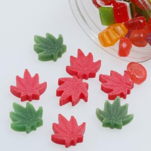 Marijuana Cannabis Hemp Leaf Silicone Molds with 70 Cavities Shaped for Pot Chocolate Candy Gummy, with Baking Scraper