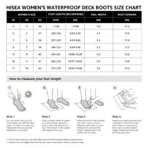 HISEA Women's Ankle Rain Boots, Rubber Fishing Deck Boots, Garden Boots for Women Waterproof, Black Size 8