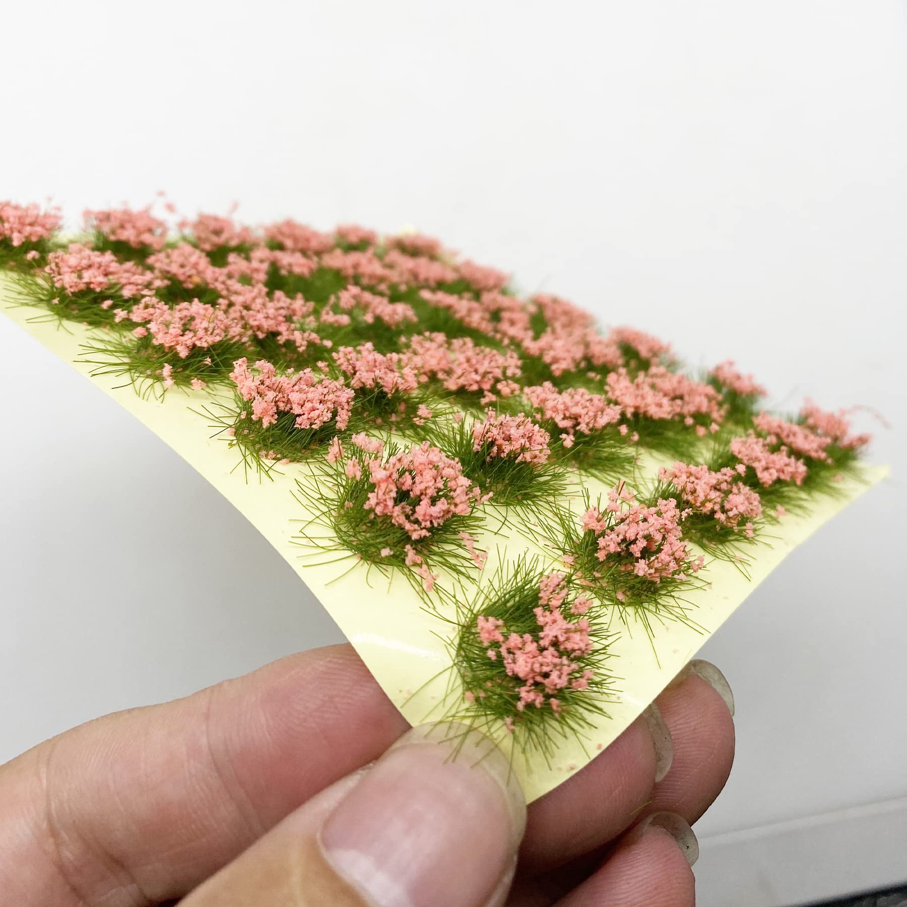 Cayway Flower Cluster Model Pink Flower Vegetation Groups Grass Tufts Set Miniature Static Scenery Model for DIY Architecture Building Garden Scenery Landscape