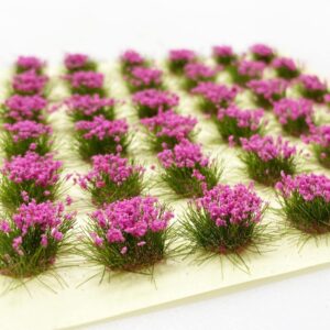 Cayway Flower Cluster Model Pink Flower Vegetation Groups Grass Tufts Set Miniature Static Scenery Model for DIY Architecture Building Garden Scenery Landscape