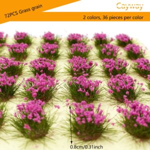 Cayway Flower Cluster Model Pink Flower Vegetation Groups Grass Tufts Set Miniature Static Scenery Model for DIY Architecture Building Garden Scenery Landscape