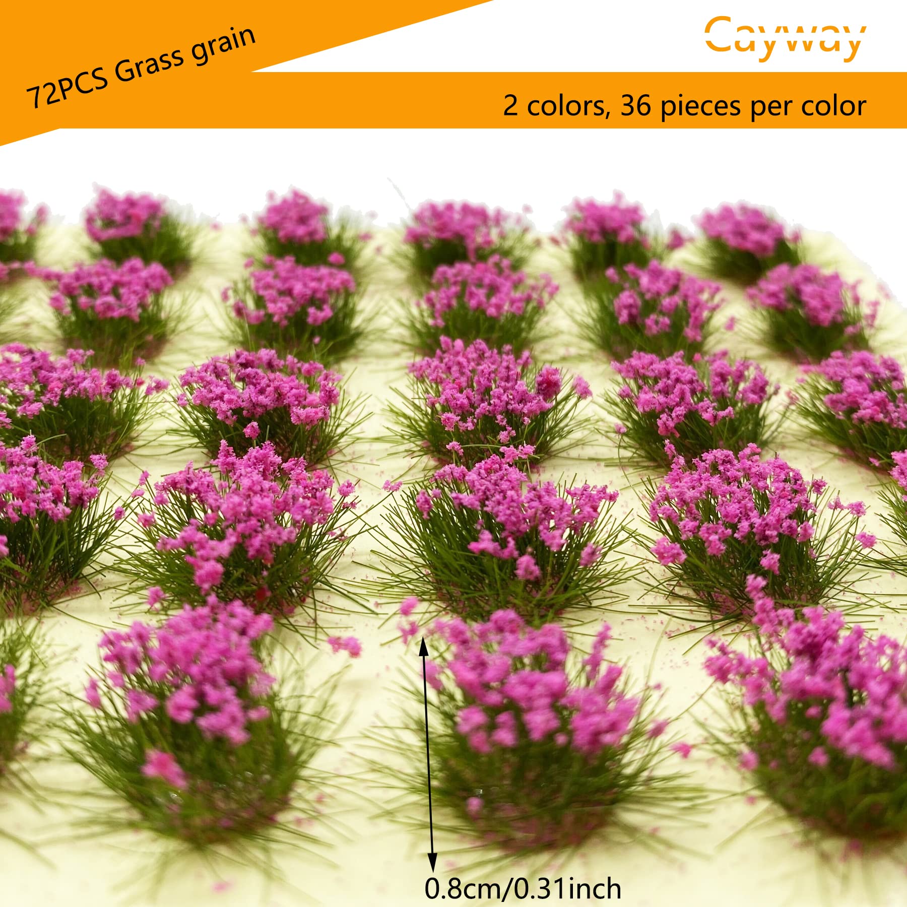 Cayway Flower Cluster Model Pink Flower Vegetation Groups Grass Tufts Set Miniature Static Scenery Model for DIY Architecture Building Garden Scenery Landscape