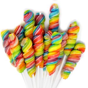 Snacktery Rainbow Lollipops - 24 Swirl Lollipops Individually Wrapped - Mesmerizing Rainbow Suckers With a Unique Flavor Fusion To Create Unforgettable Events