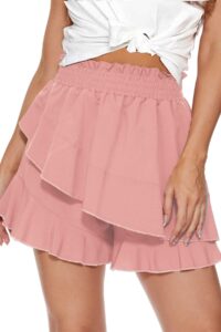 neyouqe juniors pink comfy workout golf dresses with shorts underneath for women flowy high waisted wide leg pull on work hot pants womens skorts for summer casual girls athletic skirts women m