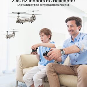 SYMA Remote Control Helicopter, S52H Military Transport RC Helicopter with Altitude Hold, One Key take Off/Landing, LED Light, Low Battery Reminder, Army Helicopter Toys for Kids and Military Fans