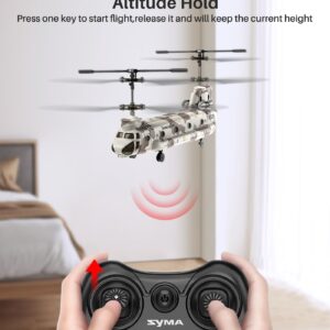 SYMA Remote Control Helicopter, S52H Military Transport RC Helicopter with Altitude Hold, One Key take Off/Landing, LED Light, Low Battery Reminder, Army Helicopter Toys for Kids and Military Fans