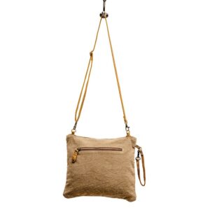 Myra Bag Western Leather Crossbody Bag for Women - Upcycled Canvas Shoulder Bag with Handle Razia