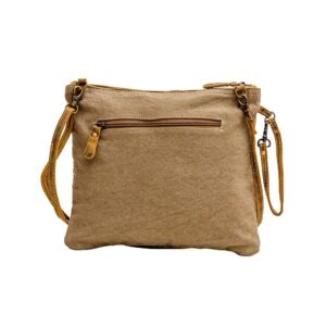 Myra Bag Western Leather Crossbody Bag for Women - Upcycled Canvas Shoulder Bag with Handle Razia