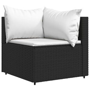 vidaXL Outdoor Patio Lounge Set - 3-Piece Modular Sofa Set with Cushions - Durable PE Rattan & Powder-Coated Steel Material - Comfortable Thick Padded Cushions - Weather-Resistant Outdoor Furnitur...