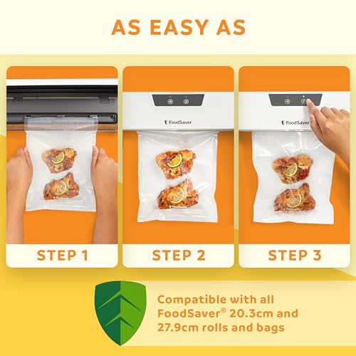 FoodSaver Everyday Vacuum Sealer Machine | Keeps Food Fresh Up to 5x Longer* | Compact Design For Efficient Storage | With 5 x Vacuum Sealer Bags (0.94 L & 3.78 L) | VS0290