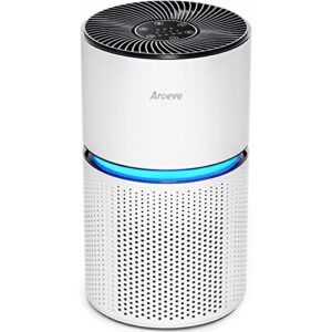 aroeve air purifiers for home large room coverage up to 1095 sq.ft air cleaner impressive filtration remove dust, pet dander for office, bedroom, mk03- white