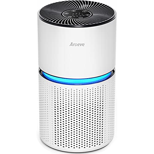 AROEVE Air Purifiers for Home Large Room Coverage Up to 1095 Sq.Ft Air Cleaner Impressive Filtration Remove Dust, Pet Dander for Office, Bedroom, MK03- White