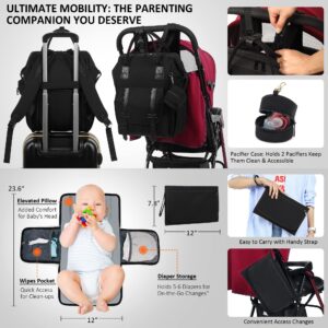 ROSEGIN Black Diaper Bag Backpack for Baby Boy Girl - Small/Large Size, Waterproof Changing Pad, Pacifier Case, Stroller Straps - Cute, Stylish, Essential for Travel Mom Dad - Ideal Baby Shower Gifts