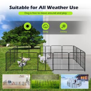 CEED4U 35.6ft L x 32in H Decorative Garden Fence, 16 Panels Pet Fencing Outdoor Folding Patio Fences No Dig Fence for Dogs Flower Bed Fencing for Yard Landscape