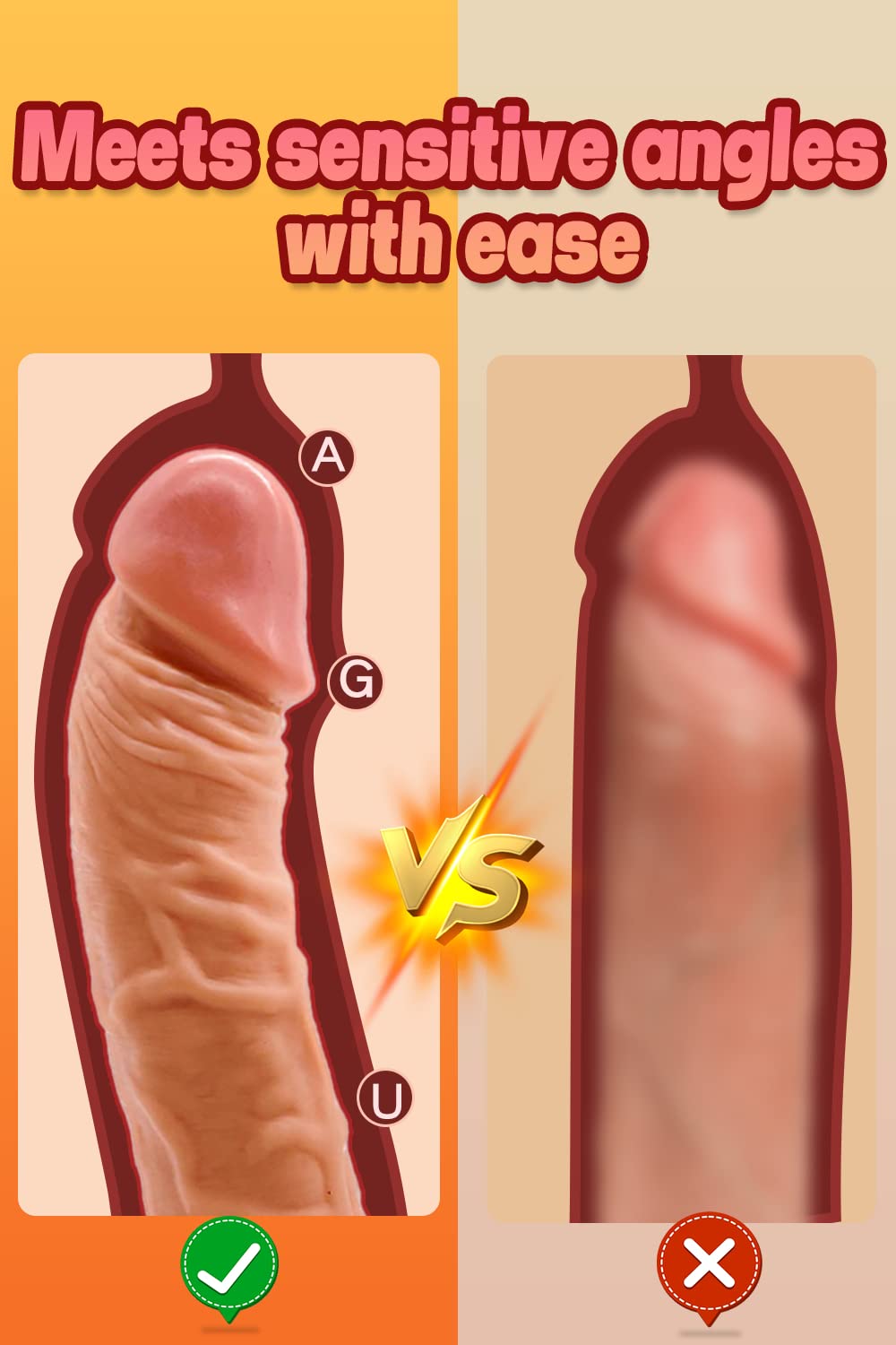 9.6 Inch Realistic Dildo, Body-Safe Material Lifelike Huge Penis with Strong Suction Cup for Hands-Free Play, for Vaginal G-spot and Anal Play Flesh Color