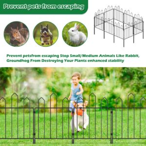 Garden Fence 10 Pack, 10.5ft (L) x 23.6in (H) Garden Decorative Fence, Rustproof Metal Wire Garden Fence Border for Outdoor Yard Landscape Patio, Small Animal Barrier Fence for Dog Rabbit Pet