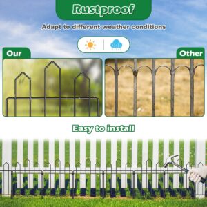 Garden Fence 10 Pack, 10.5ft (L) x 23.6in (H) Garden Decorative Fence, Rustproof Metal Wire Garden Fence Border for Outdoor Yard Landscape Patio, Small Animal Barrier Fence for Dog Rabbit Pet