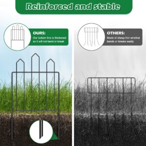 Garden Fence 10 Pack, 10.5ft (L) x 23.6in (H) Garden Decorative Fence, Rustproof Metal Wire Garden Fence Border for Outdoor Yard Landscape Patio, Small Animal Barrier Fence for Dog Rabbit Pet