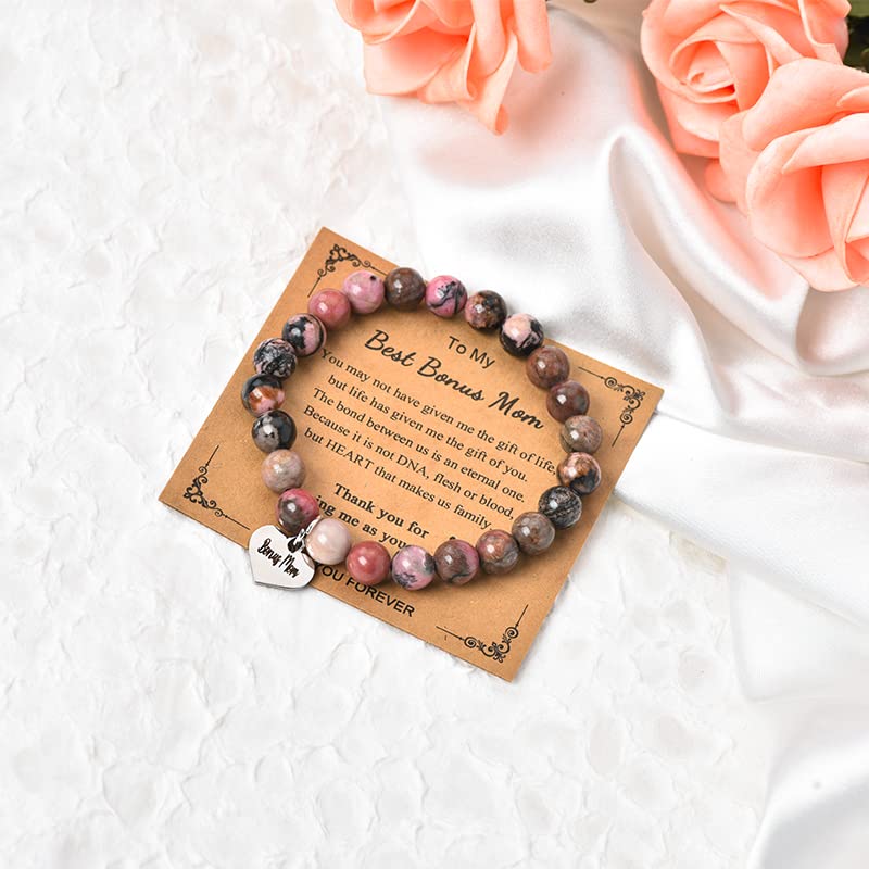 Kilener Bonus Mom Stepmom Gifts Bracelet from Daughter Son Mothers Day Gifts for Step Mom Beaded Bracelets for Women Stepmother Gifts for Christmas Birthday Thank You Gift for Mother in Law Bracelet