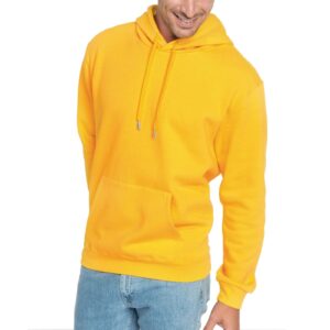 TUVEKE Yellow Men's Hoodie Sweatshirt Pullover Fleece Hooded Athletic Sweat shirt For Men Hoodies Long Sleeve Kangaroo Pockets S