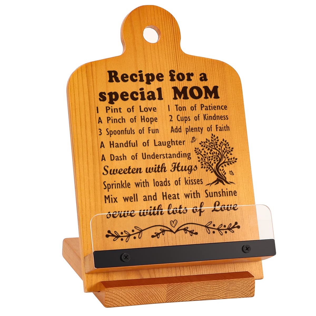 Gifts for Mom Mother Birthday Gifts for Mom from Daughter Son Best Mom Ever Gifts for Mother, Mom Gifts Recipe Book Holder for a Special Mom, Cookbook Stand for Mothers Day Gifts