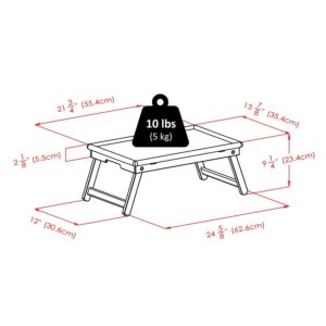 Oakestry Wood Ventura Bed Tray Natural/White with Foldable Legs Breakfast Tray for Sofa Bed Eating Working Used as Laptop Desk Snack Tray