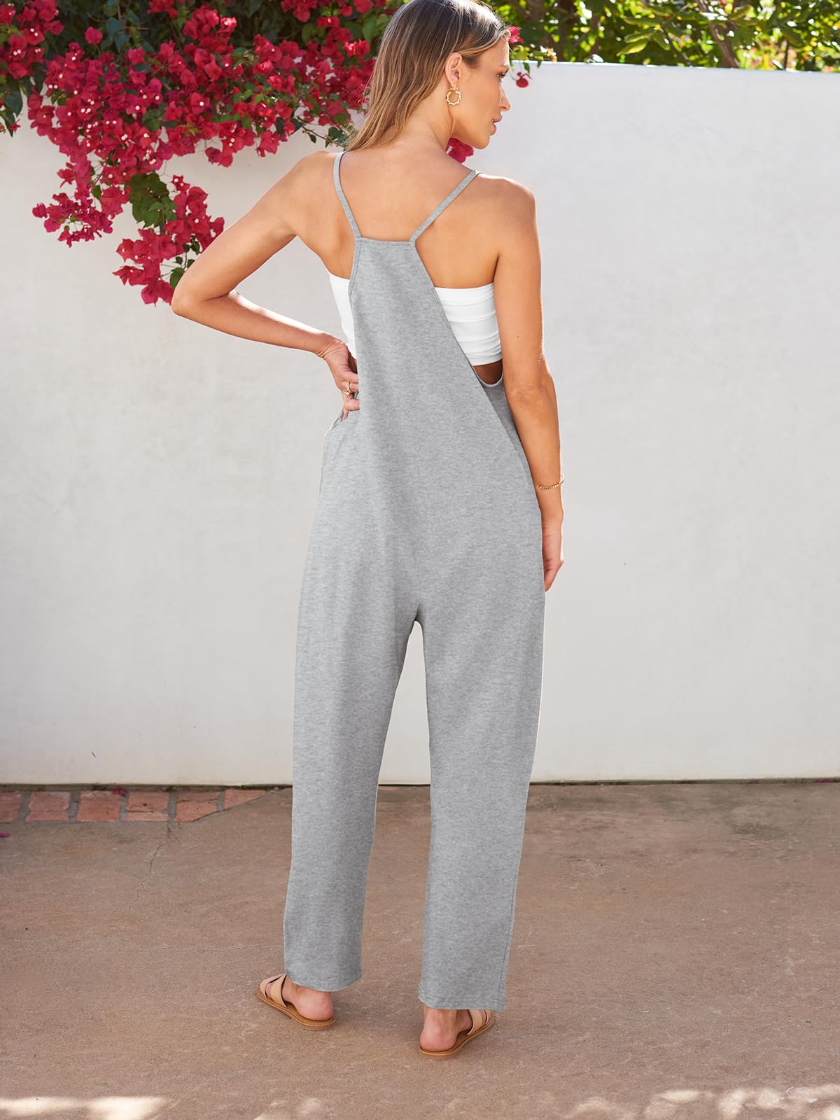 Trendy Queen Grey Jumpsuits Rompers Onesie for Women Casual Summer Clothes 2024 Dressy Maternity Comfy Loose Baggy Pants Overalls Jumpers