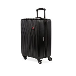 swissgear 8018 hardside expandable luggage with spinner wheels, black, carry-on 20-inch