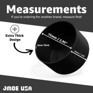 Jmoe USA Silicone Boot for Yeti Rambler Jr 12oz and 18oz Bottle | 2mm Sleeve | Anti-Slip Boot | Protector for the Bottom of your Bottle | Protects Against Damage | BPA Free Silicone (Black)