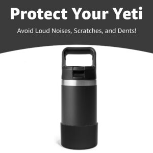 Jmoe USA Silicone Boot for Yeti Rambler Jr 12oz and 18oz Bottle | 2mm Sleeve | Anti-Slip Boot | Protector for the Bottom of your Bottle | Protects Against Damage | BPA Free Silicone (Black)