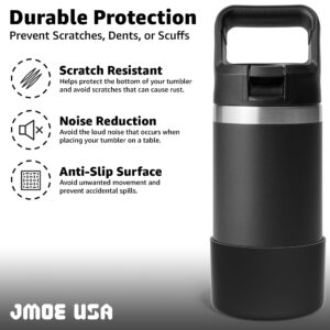 Jmoe USA Silicone Boot for Yeti Rambler Jr 12oz and 18oz Bottle | 2mm Sleeve | Anti-Slip Boot | Protector for the Bottom of your Bottle | Protects Against Damage | BPA Free Silicone (Black)