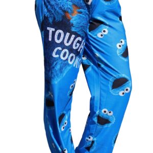 BRIEF INSANITY Lounge Pajama Pants for Men and Women | Sesame Street Cookie Monster Tough Cookie Graphic Print Pattern Bottoms - Comfy, Ultra Soft, Unisex Loungewear Pants (Tough Cookie, Medium)