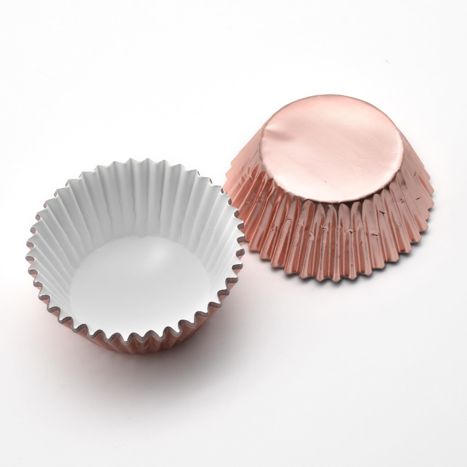 200 Pcs Rose Gold Foil Cupcake Liners Standard Baking Cups Muffin Paper Cases