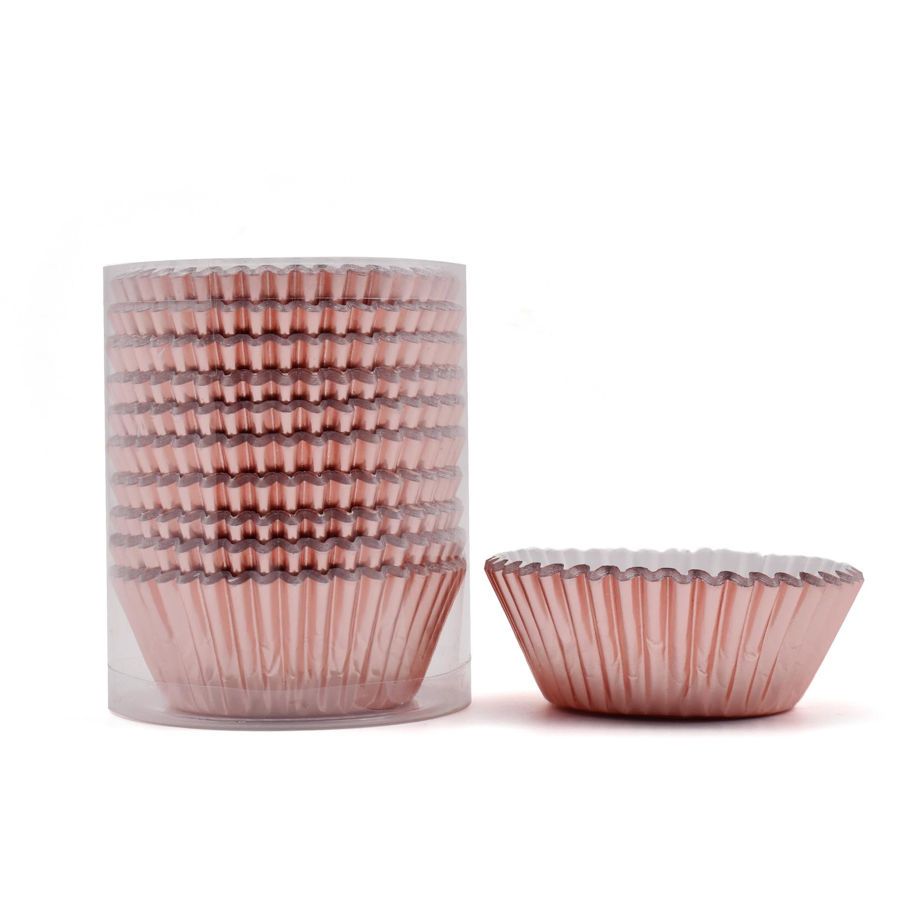 200 Pcs Rose Gold Foil Cupcake Liners Standard Baking Cups Muffin Paper Cases