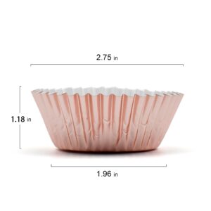 200 Pcs Rose Gold Foil Cupcake Liners Standard Baking Cups Muffin Paper Cases