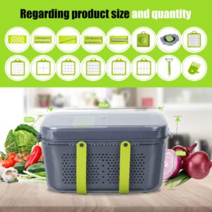 WTASUP Vegetable Cutter, Upgraded 22 Piece Kitchen Mandoline Slicer Grater, Dicer Chopper Cutter, Drain Basket, Kitchen Gadget Set with Containers, Kitchen Storage, Mother's Day Gift, Holiday Gift