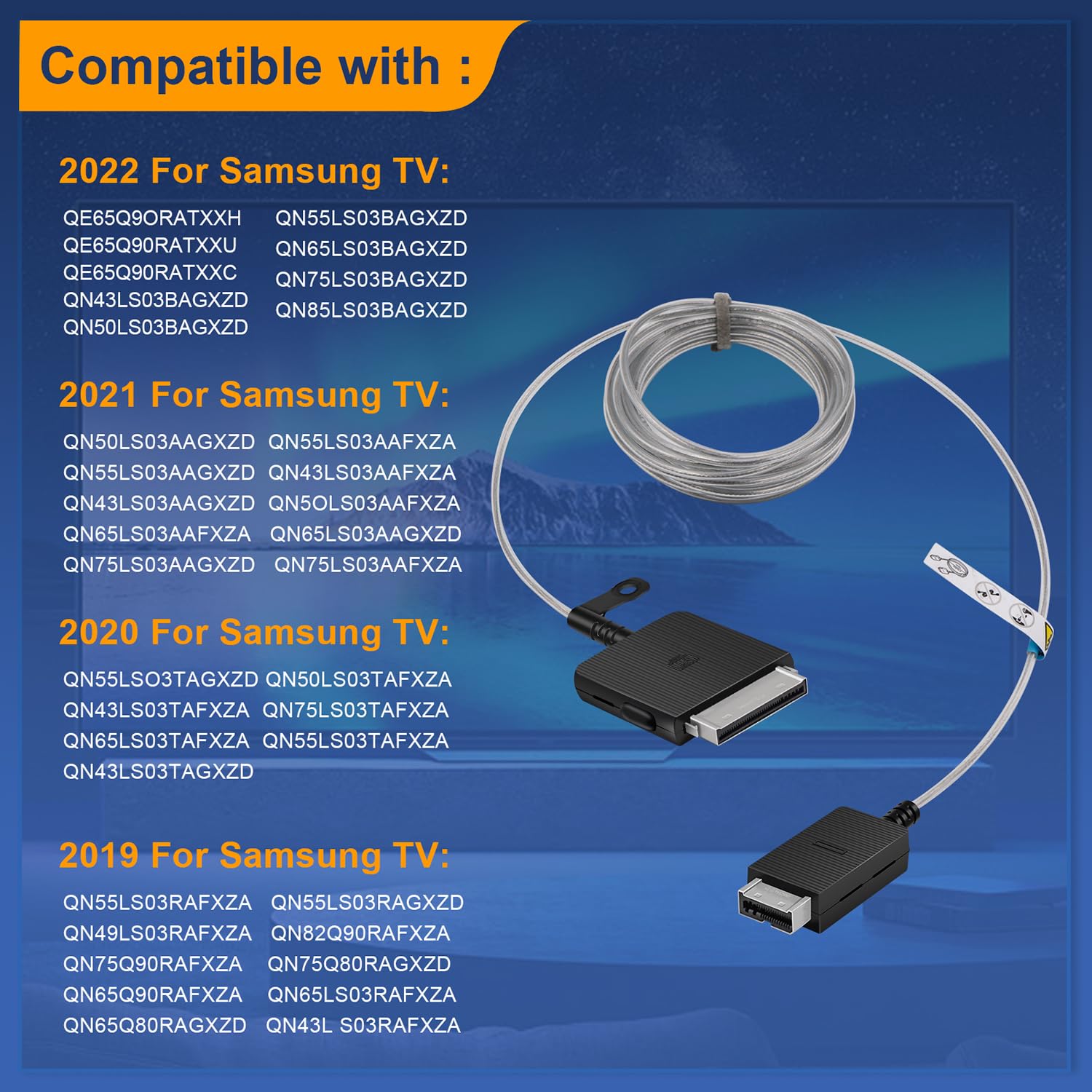 BN39-02470A Replacement one Connect Cable for Samsung TV QN75LS03TAFXZA,QN43LS03TAFXZA,QN55LS03BAFXZA,QN55LS03AAFXZA,QN75Q90RAFXZA,QN49LS03RAFXZA,QN55LS03TAFXZA,QN65Q90RAFXZA,QN50LS03AAFXZA